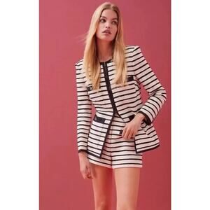 NWT Veronica Beard Foster Striped Dickey Jacket, Size 6
